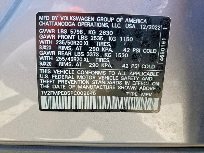 2023 Volkswagen Id.4 მანქანა იყიდება აუქციონზე, vin: 1V2FMPE85PC009645, აუქციონის ნომერი: 53291426