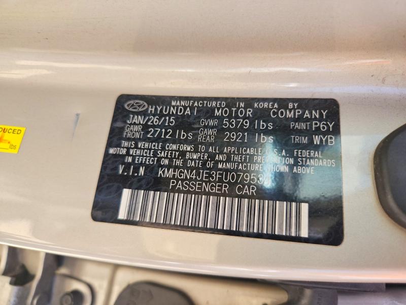 Продажа на аукционе авто 2015 Hyundai Genesis, vin: KMHGN4JE3FU079534, номер лота: 53652746