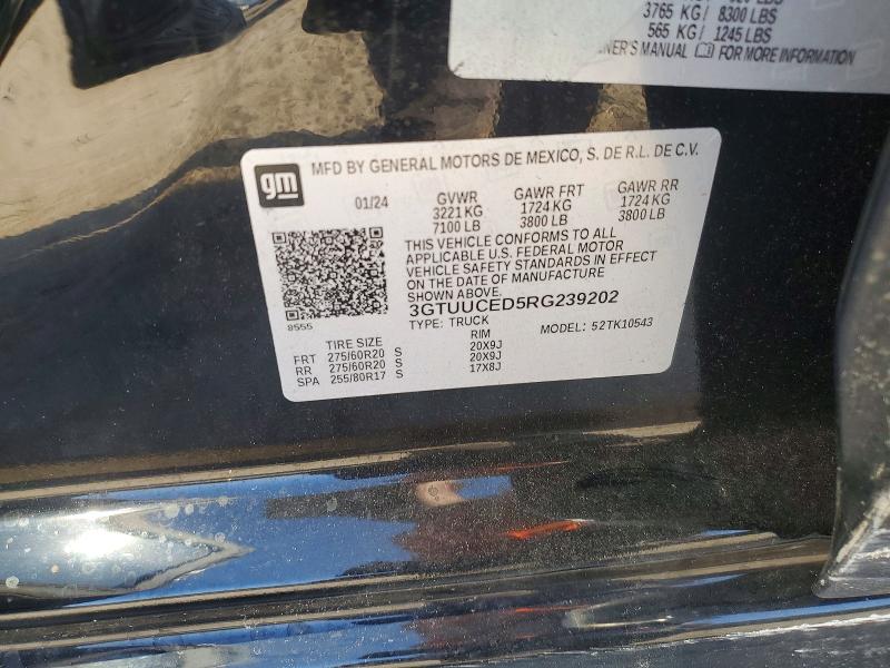 Продажа на аукционе авто 2024 Gmc Sierra, vin: 3GTUUCED5RG239202, номер лота: 55400796