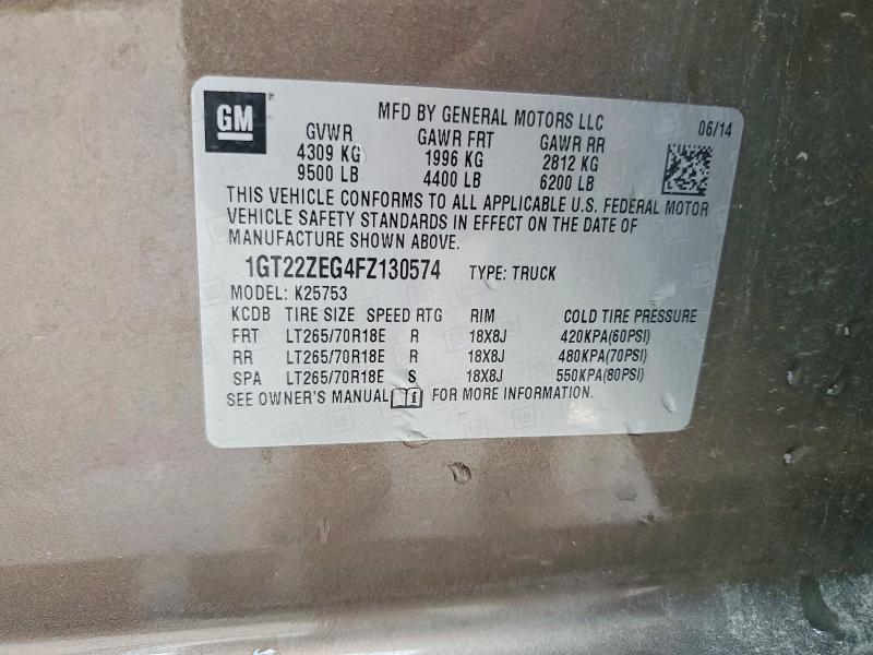 Продаж на аукціоні авто 2015 Gmc Sierra, vin: 1GT22ZEG4FZ130574, номер лоту: 52832496