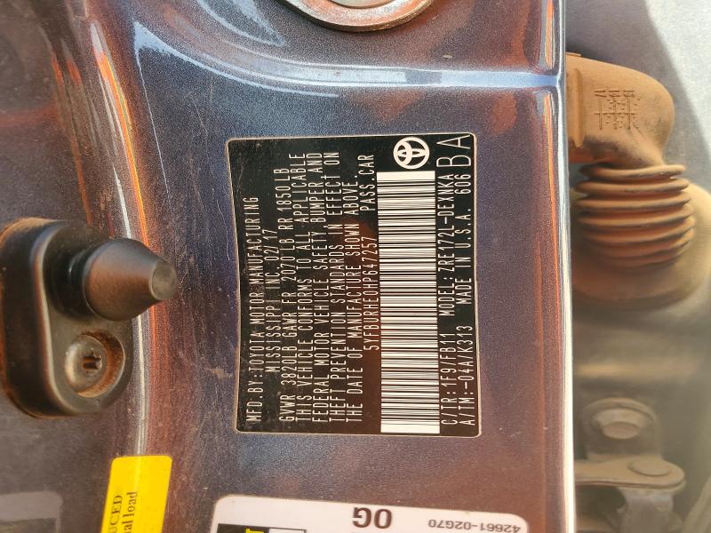 Aukcja sprzedaży 2017 Toyota Corolla, vin: 5YFBURHE0HP647257, numer aukcji: 51808966