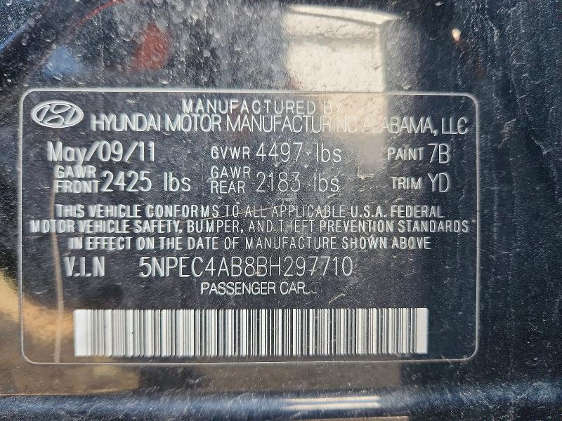 Продаж на аукціоні авто 2011 Hyundai Sonata, vin: 5NPEC4AB8BH297710, номер лоту: 60161626
