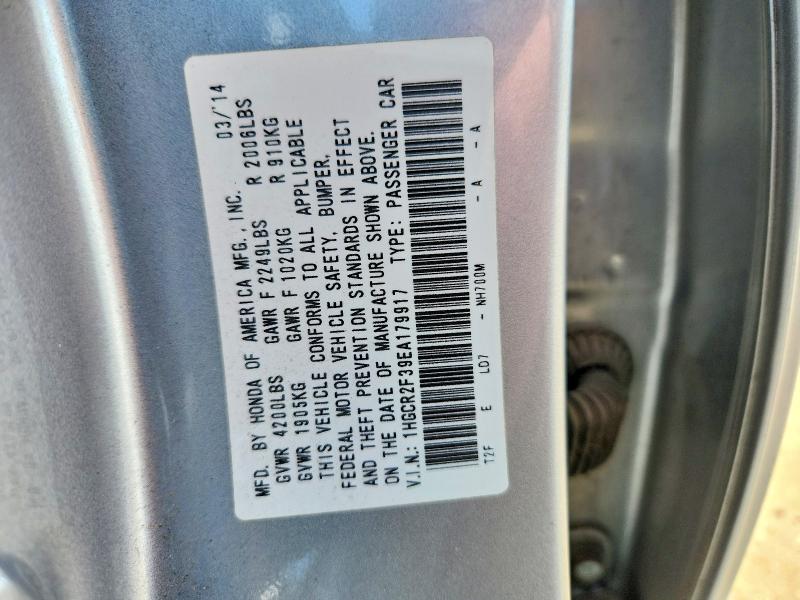 55046386 :رقم المزاد ، 1HGCR2F39EA179917 vin ، 2014 Honda Accord مزاد بيع