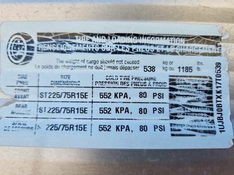 54524186 :رقم المزاد ، 1UJBJ0BTXK17T0539 vin ، 2019 Jayflight Recreational Vehicle (rv) مزاد بيع