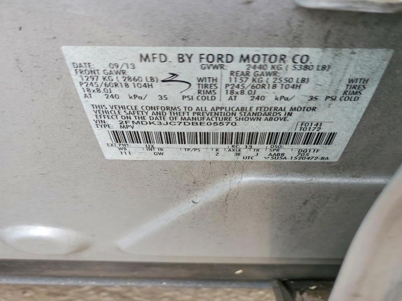 Aukcja sprzedaży 2013 Ford Edge, vin: 2FMDK3JC7DBE05570, numer aukcji: 55436516