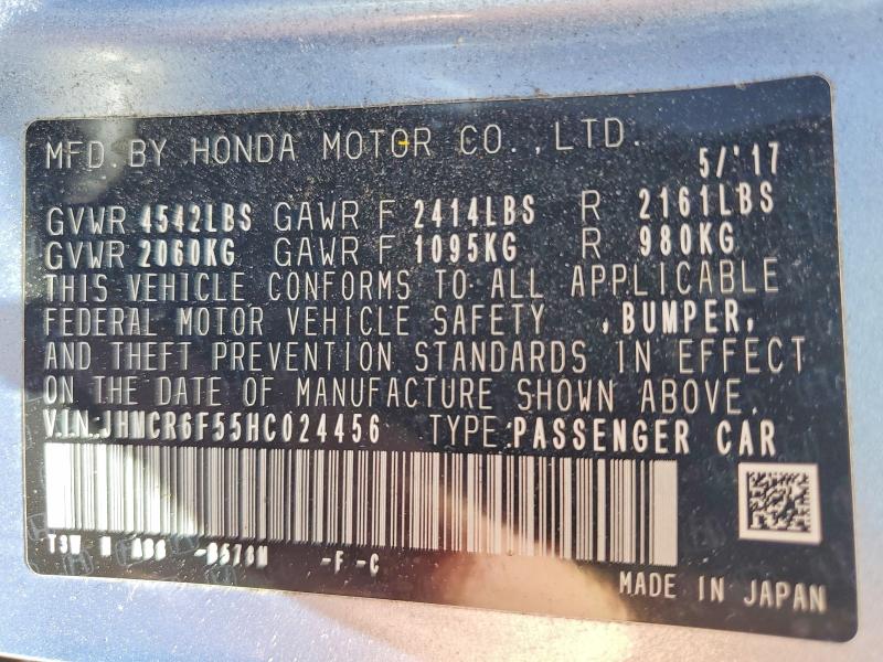 54317096 :رقم المزاد ، JHMCR6F55HC024456 vin ، 2017 Honda Accord مزاد بيع