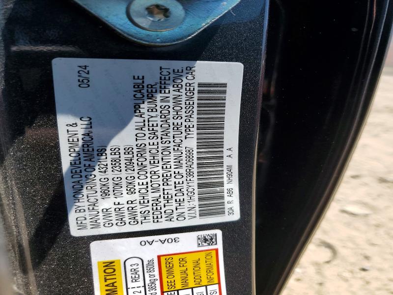 Продаж на аукціоні авто 2024 Honda Accord, vin: 1HGCY1F38RA068987, номер лоту: 52175166