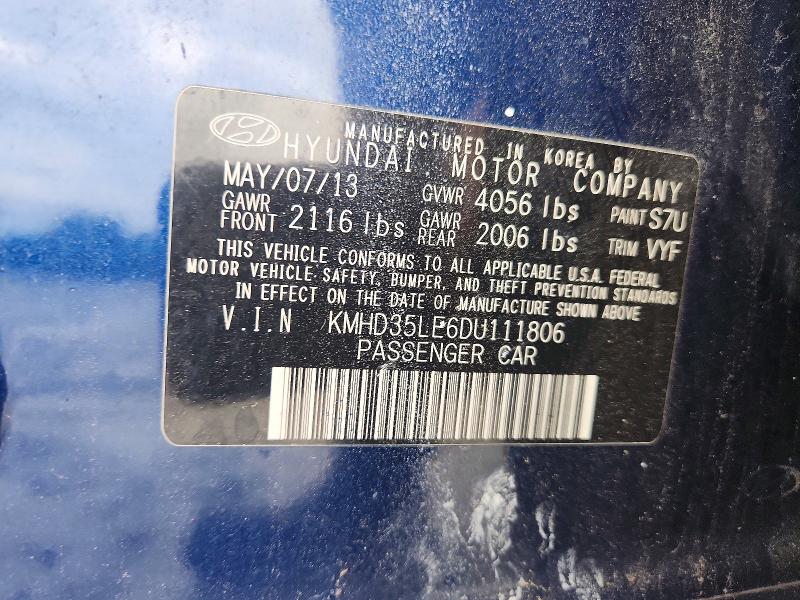 54985096 :رقم المزاد ، KMHD35LE6DU111806 vin ، 2013 Hyundai Elantra Gt مزاد بيع
