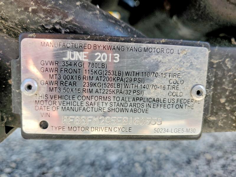 52145776 :رقم المزاد ، RFBBFM295EB160559 vin ، 2014 Kymco Usa Inc People مزاد بيع