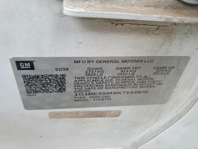 53432756 :رقم المزاد ، 1G1BE5SMXK7143970 vin ، 2019 Chevrolet Cruze مزاد بيع