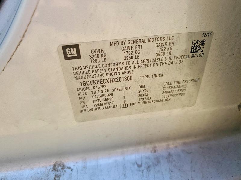 2017 Chevrolet Silverado მანქანა იყიდება აუქციონზე, vin: 1GCVKPECXHZ201360, აუქციონის ნომერი: 53453646