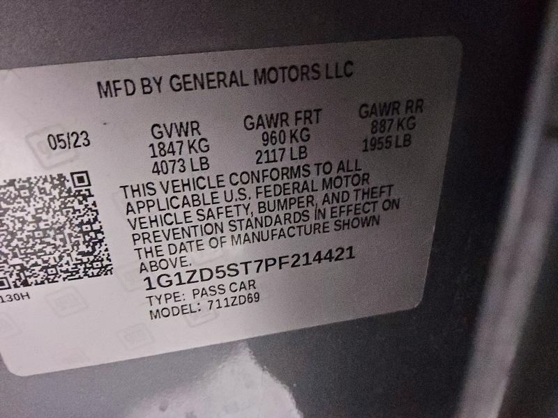 52477366 :رقم المزاد ، 1G1ZD5ST7PF214421 vin ، 2023 Chevrolet Malibu مزاد بيع