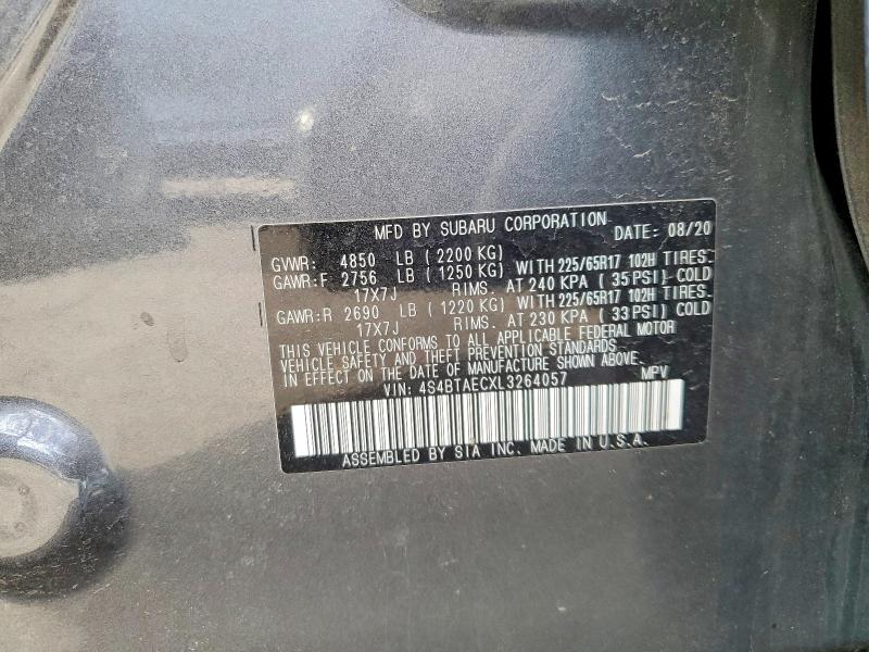 53022006 :رقم المزاد ، 4S4BTAECXL3264057 vin ، 2020 Subaru Outback مزاد بيع