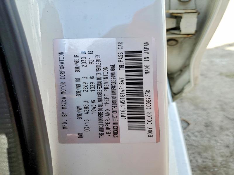 Продажа на аукционе авто 2016 Mazda 6, vin: JM1GJ1W51G1421847, номер лота: 52897906