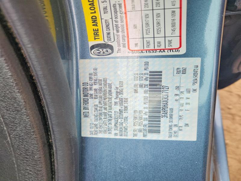 Продажа на аукционе авто 2012 Ford Fusion, vin: 3FAHP0HAXCR317127, номер лота: 54697096
