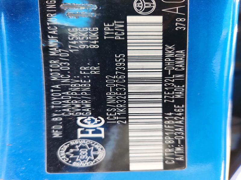 Aukcja sprzedaży 2007 Toyota Corolla Matrix, vin: 2T1KR32E37C673955, numer aukcji: 52391106