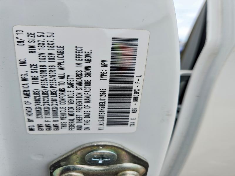 55147766 :رقم المزاد ، 5J8TB4H58EL012645 vin ، 2014 Acura Rdx مزاد بيع