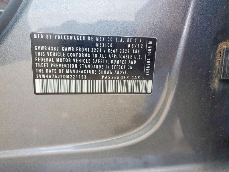 53379796 :رقم المزاد ، 3VW4A7AJ2DM221193 vin ، 2013 Volkswagen Jetta Gli مزاد بيع