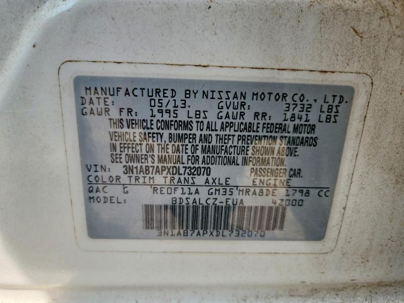 Aukcja sprzedaży 2013 Nissan Sentra, vin: 3N1AB7APXDL732070, numer aukcji: 54667926