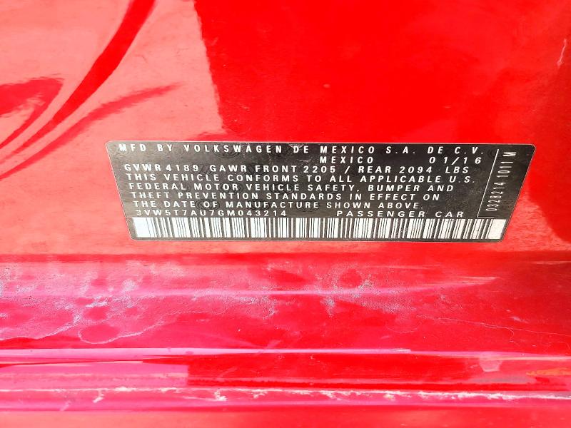 Продажа на аукционе авто 2016 Volkswagen Gti, vin: 3VW5T7AU7GM043214, номер лота: 54954256