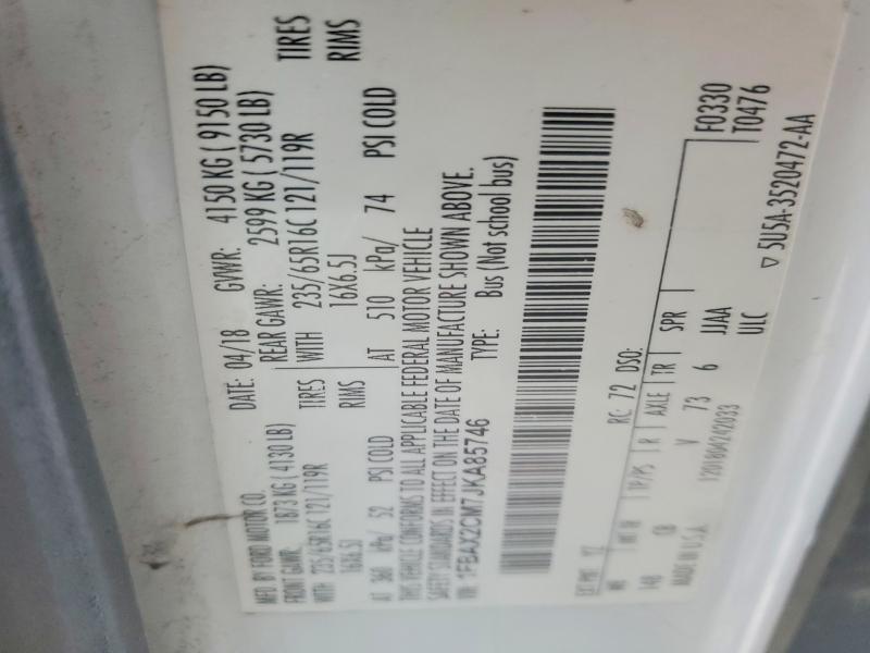 Aukcja sprzedaży 2018 Ford Transit, vin: 1FBAX2CM7JKA85746, numer aukcji: 54191706