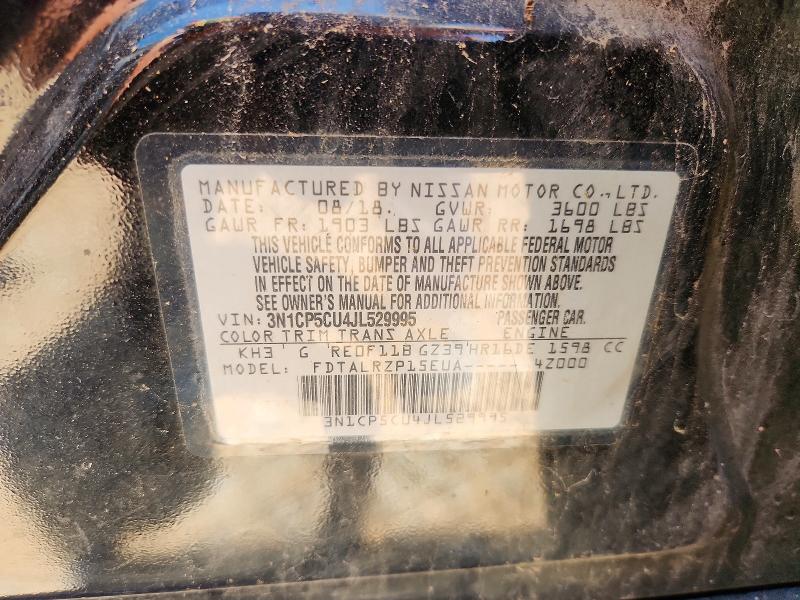 Aukcja sprzedaży 2018 Nissan Kicks, vin: 3N1CP5CU4JL529995, numer aukcji: 53988206
