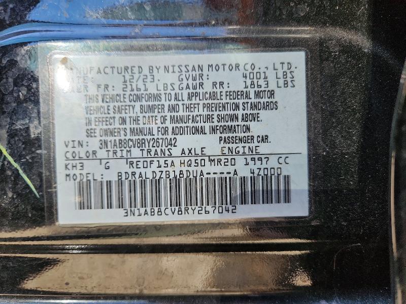 Aukcja sprzedaży 2024 Nissan Sentra, vin: 3N1AB8CV8RY267042, numer aukcji: 52727996