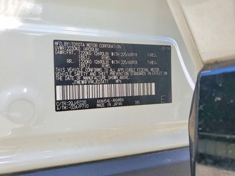 Aukcja sprzedaży 2019 Toyota Rav4, vin: JTMEWRFV9KJ023477, numer aukcji: 55536166