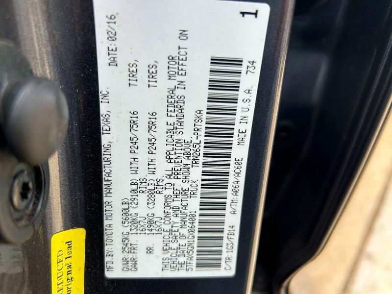 Продажа на аукционе авто 2016 Toyota Tacoma, vin: 5TFAX5GN1GX064001, номер лота: 55097016