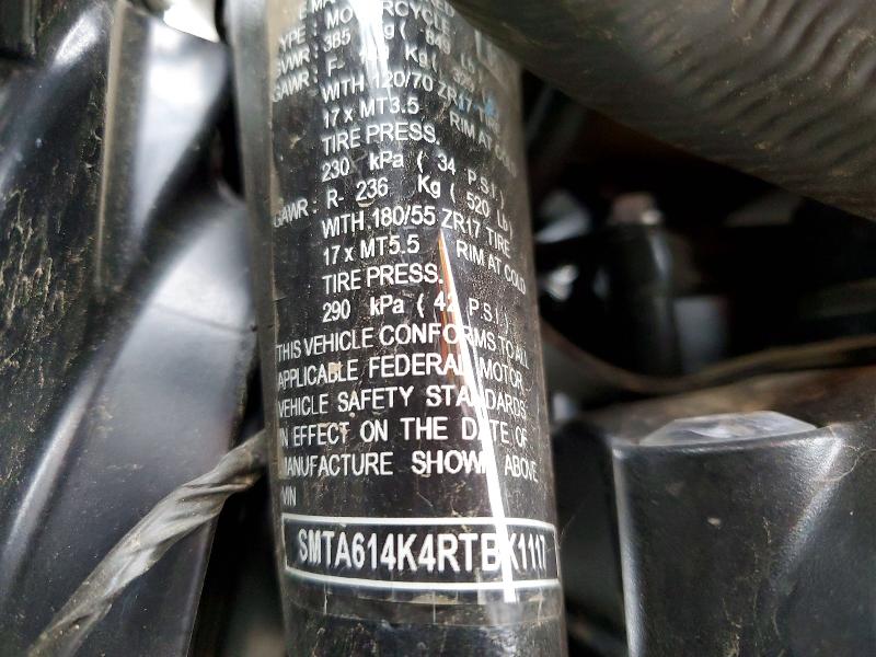 52199546 :رقم المزاد ، SMTA614K4RTBK1117 vin ، 2024 Triumph Motorcycle Street Triple مزاد بيع