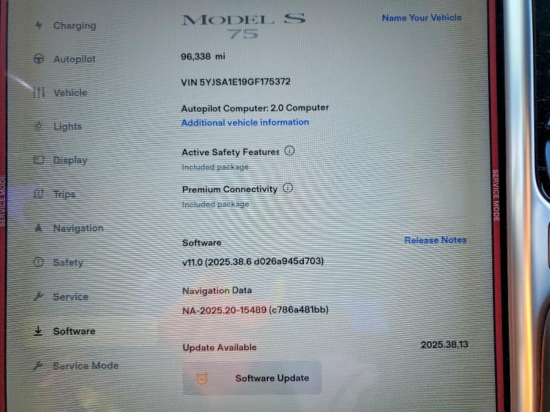 Aukcja sprzedaży 2016 Tesla Model S, vin: 5YJSA1E19GF175372, numer aukcji: 53759316