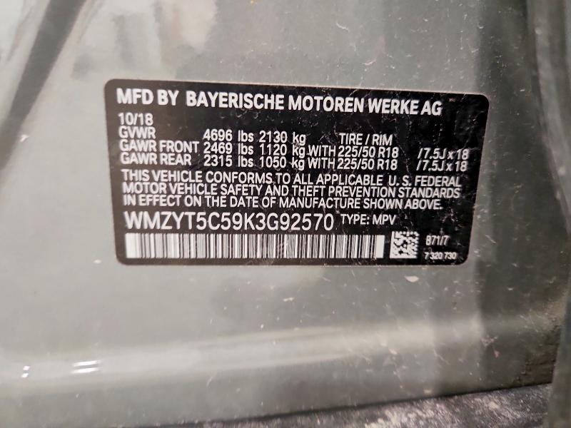 2019 Mini Cooper მანქანა იყიდება აუქციონზე, vin: WMZYT5C59K3G92570, აუქციონის ნომერი: 54349176