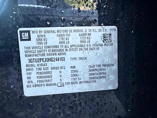 Продажа на аукционе авто 2017 Gmc Sierra, vin: 3GTU2REJ0HG244163, номер лота: 54193176