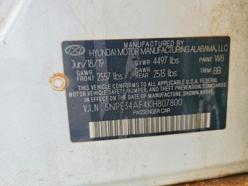 Aukcja sprzedaży 2019 Hyundai Sonata, vin: 5NPE34AF4KH807800, numer aukcji: 53034976