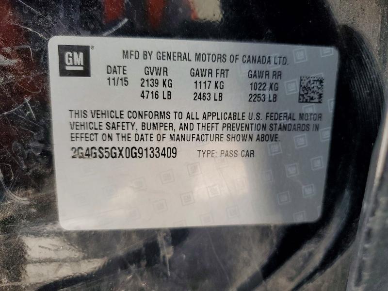 Aukcja sprzedaży 2016 Buick Regal, vin: 2G4GS5GX0G9133409, numer aukcji: 54145216