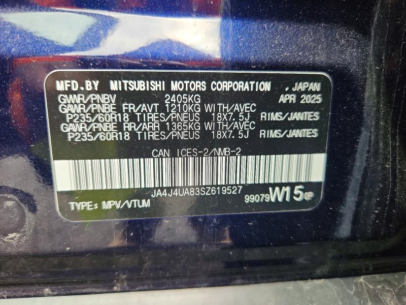 Продаж на аукціоні авто 2025 Mitsubishi Outlander, vin: JA4J4UA83SZ619527, номер лоту: 47548896