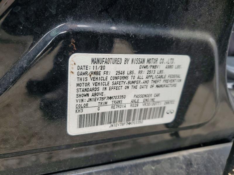 52695616 :رقم المزاد ، JN1EV7BP7MM703350 vin ، 2021 Infiniti Q50 مزاد بيع