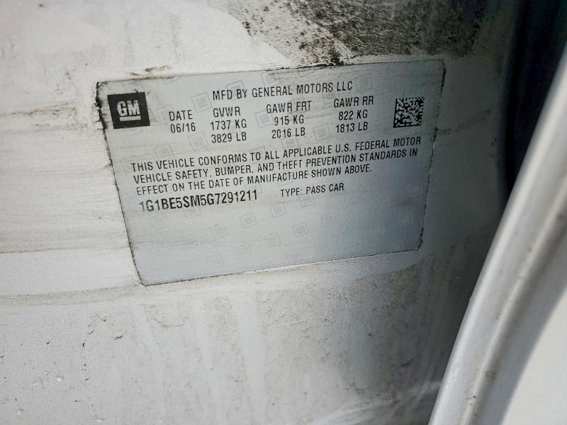 Продажа на аукционе авто 2016 Chevrolet Cruze, vin: 1G1BE5SM5G7291211, номер лота: 53731086