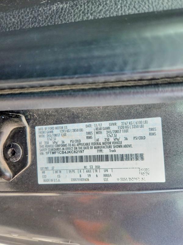 Продажа на аукционе авто 2018 Ford F150, vin: 1FTMF1CB4JKC82197, номер лота: 52518306