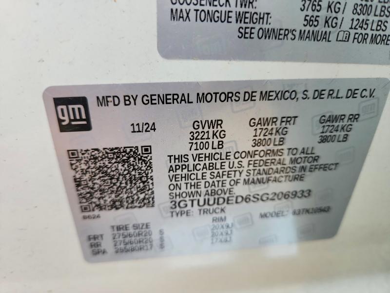 Продажа на аукционе авто 2025 Gmc Sierra, vin: 3GTUUDED6SG206933, номер лота: 55008246