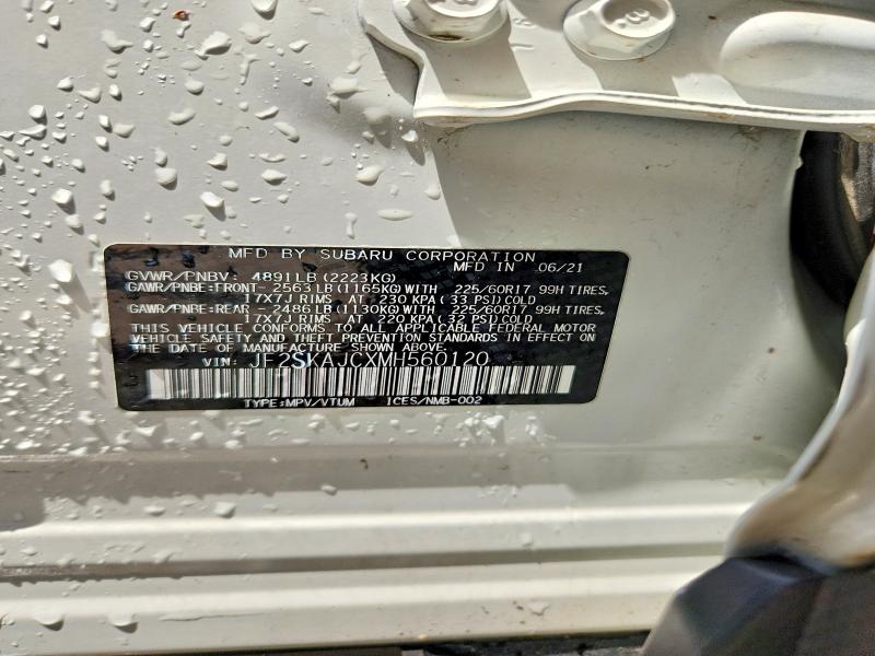 Aukcja sprzedaży 2021 Subaru Forester, vin: JF2SKAJCXMH560120, numer aukcji: 54254986
