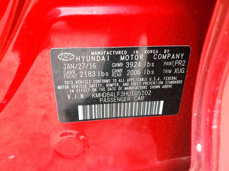 Aukcja sprzedaży 2017 Hyundai Elantra, vin: KMHD84LF3HU105102, numer aukcji: 52755056