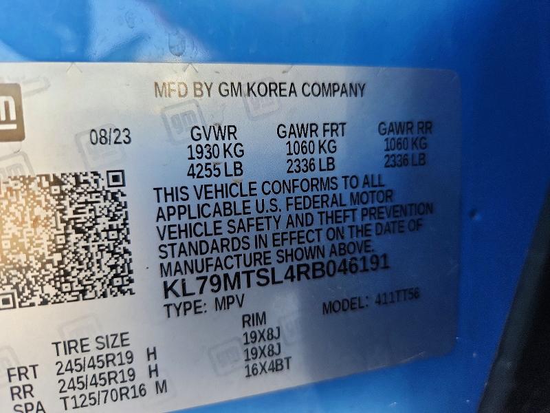53120786 :رقم المزاد ، KL79MTSL4RB046191 vin ، 2024 Chevrolet Trailblazer مزاد بيع