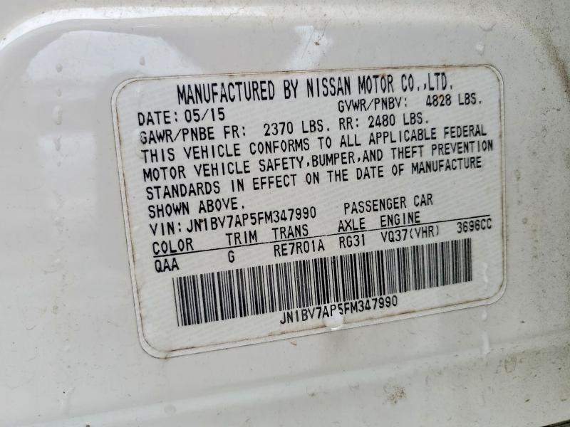 Продажа на аукционе авто 2015 Infiniti Q50, vin: JN1BV7AP5FM347990, номер лота: 52518916