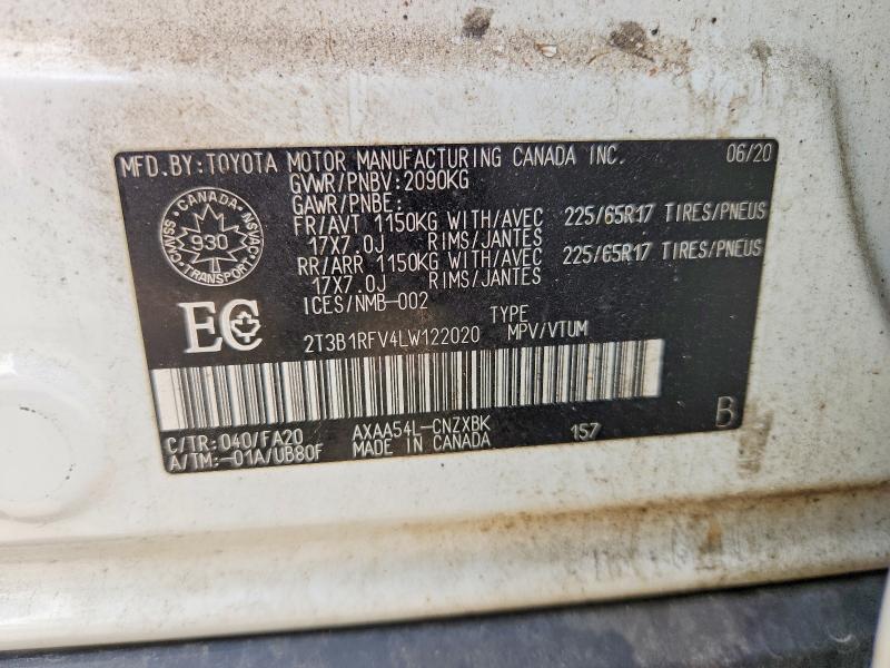 Продаж на аукціоні авто 2020 Toyota Rav4, vin: 2T3B1RFV4LW122020, номер лоту: 51599576