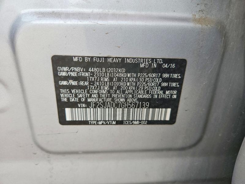 Aukcja sprzedaży 2016 Subaru Forester, vin: JF2SJADC7GH567139, numer aukcji: 52452936
