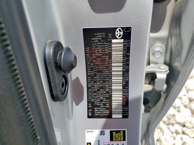 54841936 :رقم المزاد ، 5YFB4MDE1PP076949 vin ، 2023 Toyota Corolla مزاد بيع