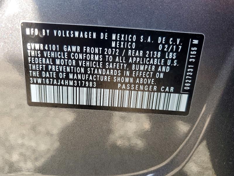 Aukcja sprzedaży 2017 Volkswagen Jetta, vin: 3VW167AJ4HM317983, numer aukcji: 52378836