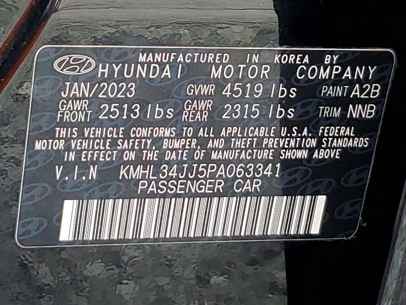 2023 Hyundai Sonata Hybrid მანქანა იყიდება აუქციონზე, vin: KMHL34JJ5PA063341, აუქციონის ნომერი: 54902816