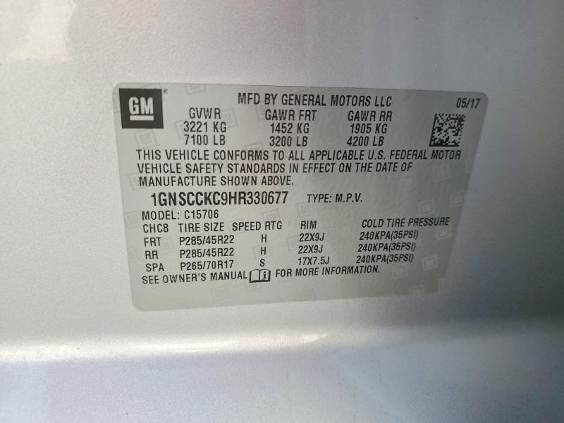 Aukcja sprzedaży 2017 Chevrolet Tahoe, vin: 1GNSCCKC9HR330677, numer aukcji: 52926446